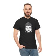 Buddha  Enlightened Spirit Cotton Tee | Zen Meditation & Yoga Shirt - Black - person 3