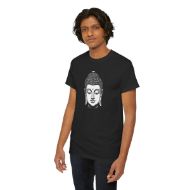 Buddha  Enlightened Spirit Cotton Tee | Zen Meditation & Yoga Shirt - Black - person 7 front