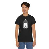 Buddha  Enlightened Spirit Cotton Tee | Zen Meditation & Yoga Shirt - Black - person 8 front