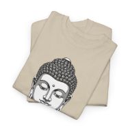 Buddha  Enlightened Spirit Cotton Tee | Zen Meditation & Yoga Shirt - Sand - folded