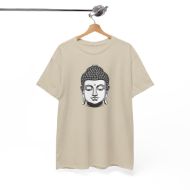 Buddha  Enlightened Spirit Cotton Tee | Zen Meditation & Yoga Shirt - Sand - hanging 2
