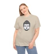Buddha  Enlightened Spirit Cotton Tee | Zen Meditation & Yoga Shirt - Sand - person 2