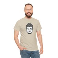 Buddha  Enlightened Spirit Cotton Tee | Zen Meditation & Yoga Shirt - Sand - person 3