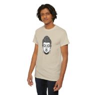 Buddha  Enlightened Spirit Cotton Tee | Zen Meditation & Yoga Shirt - Sand - person 7 front