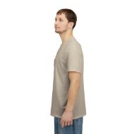 Buddha  Enlightened Spirit Cotton Tee | Zen Meditation & Yoga Shirt - Sand - person 9 sleeve left