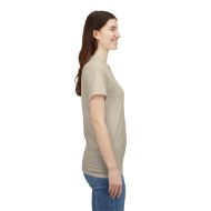 Buddha  Enlightened Spirit Cotton Tee | Zen Meditation & Yoga Shirt - Sand - right sleeve embroidery