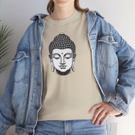 Buddha  Enlightened Spirit Cotton Tee | Zen Meditation & Yoga Shirt - Sand - lifestyle
